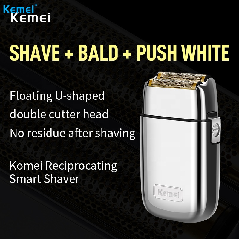 Máy Cạo Râu Kemei KM-TX1 Màu Vàng Và Bạc Tiện Dụng Cho Nam