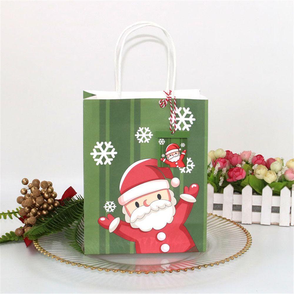 WTTLE Set 12 Túi Giấy Đựng Bánh Kẹo In Họa Tiết Giáng Sinh
