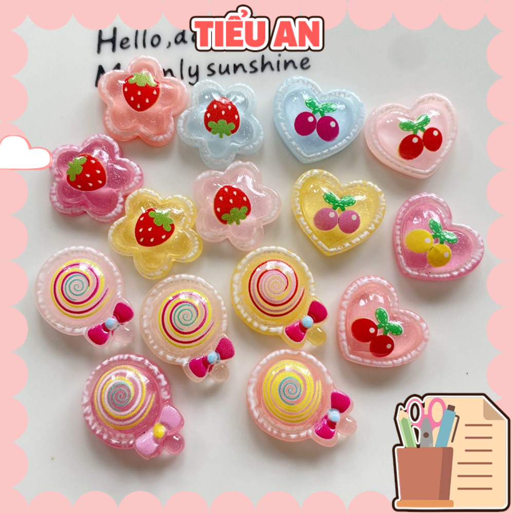 Charm (C434) slime/ Dụng Cụ Charm Trang Trí [Ko Keo &amp; Nút] Kẹo Bánh Mini - Giá 1 Cái