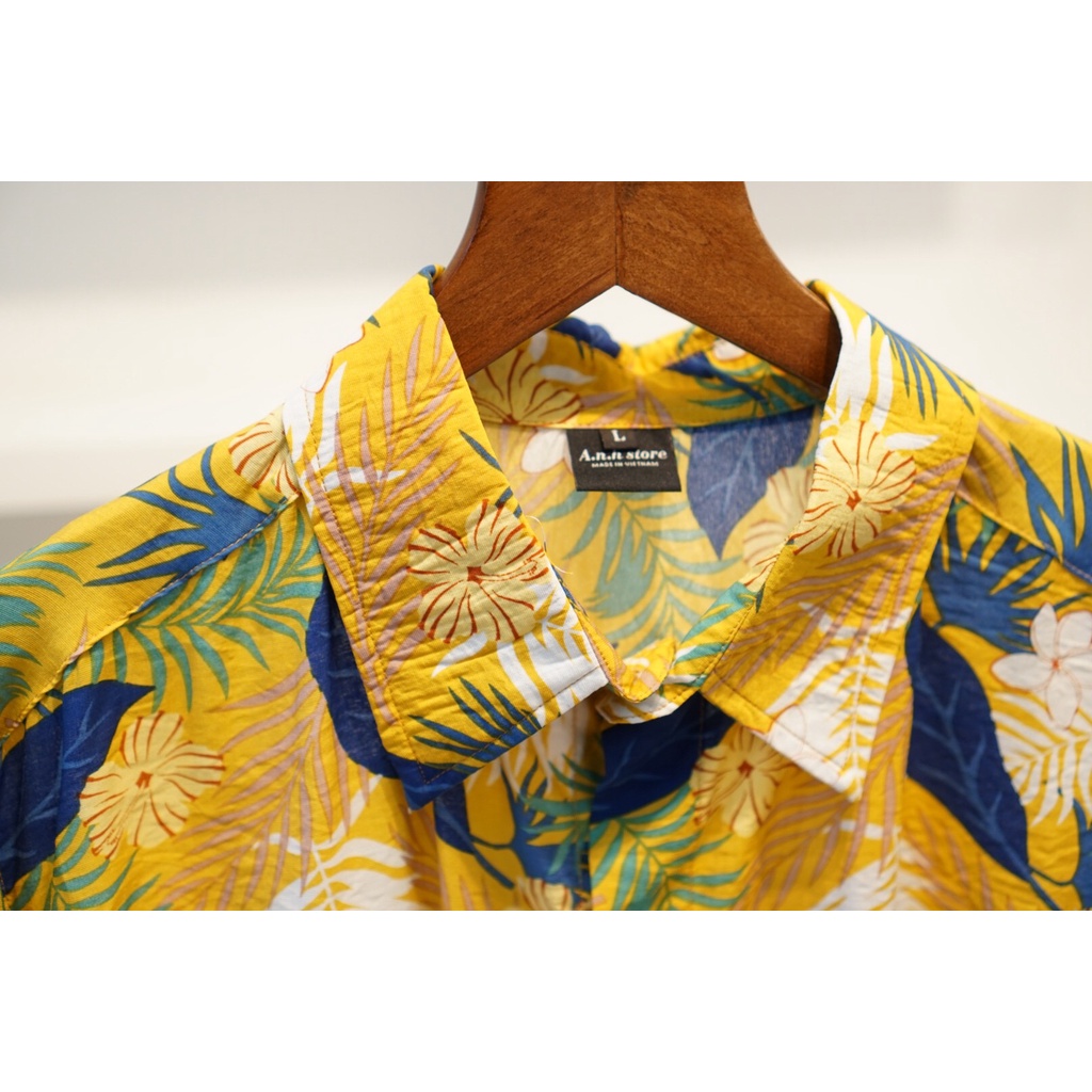 (SALE) Ao sơ mi nam Hawai ANHSTORE chất đũi họa tiết mùa hè