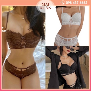 Bộ đồ lót ren có gọng đệm vừa,siêu ôm ren mềm hàng cao cấp-Kho Sỉ Mai Xuân