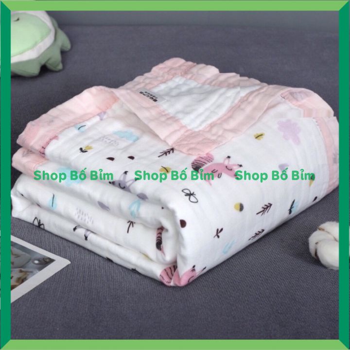 ⚡BÁN LỖ XIN 5 SAO⚡ Khăn Tắm Xô 6 Lớp Bo Viền Cao Cấp Siêu Mềm Mịn Cho Bé Họa Tiết Xinh Xắn