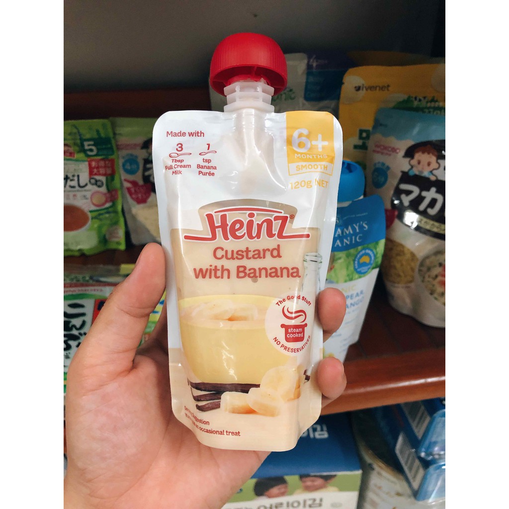 [Có tem Date 6-2021] Hoa quả nghiền Váng sữa Heinz Custard Úc