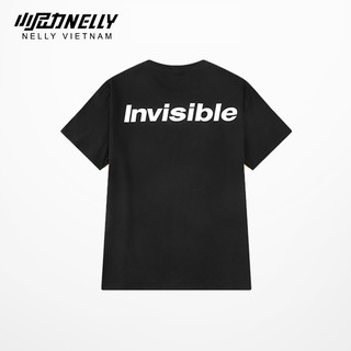 Áo thun tay lỡ ULZZANG cotton dáng unisex form rộng in hình invisible