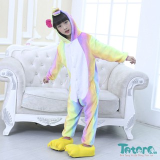 Bộ đồ liền thân hình thú trẻ em - Kỳ lân Unicorn Cầu vồng
