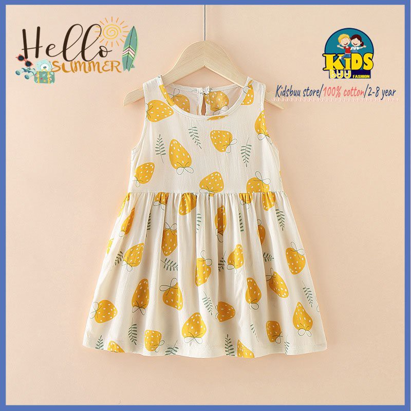 Váy/Đầm khoét nách cho bé gái mùa hè cao cấp,họa tiết xinh xắn dễ thương