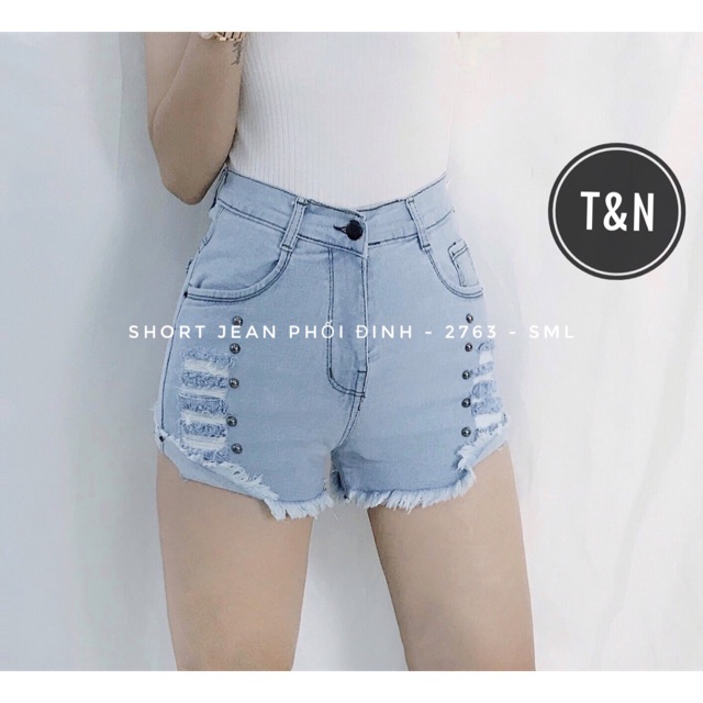 QUẦN SHORT JEAN RÁCH ĐÍNH CƯỜM 2763