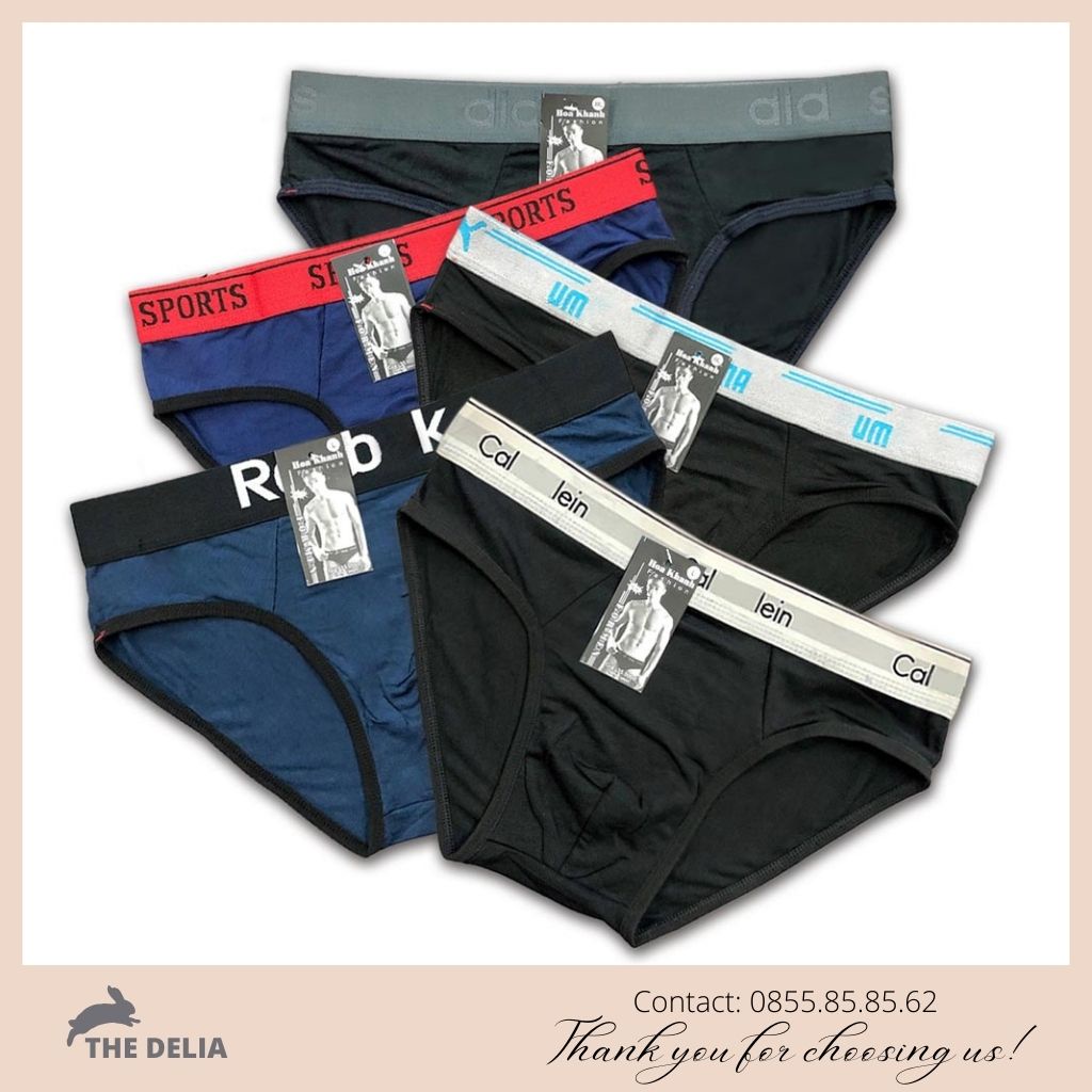 Combo 5 quần lót nam sịp chéo, quần tam giác vải cotton mềm mịn thoáng mát co giãn 4 chiều