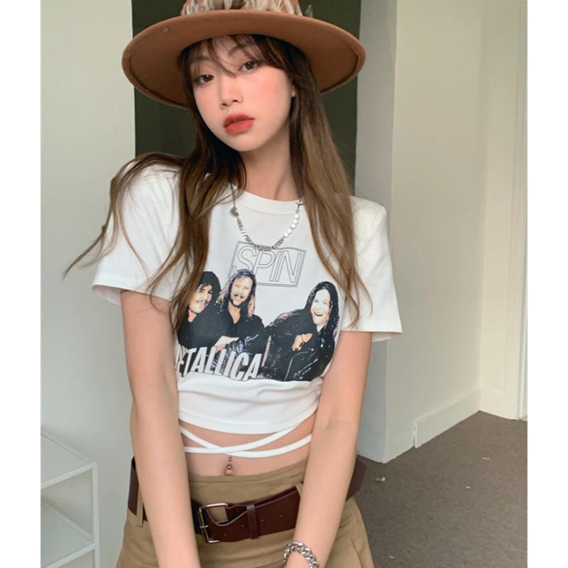 Áo Thun Tay Ngắn Dáng Ôm In Họa Tiết Thời Trang Mùa Hè Cho Nữ