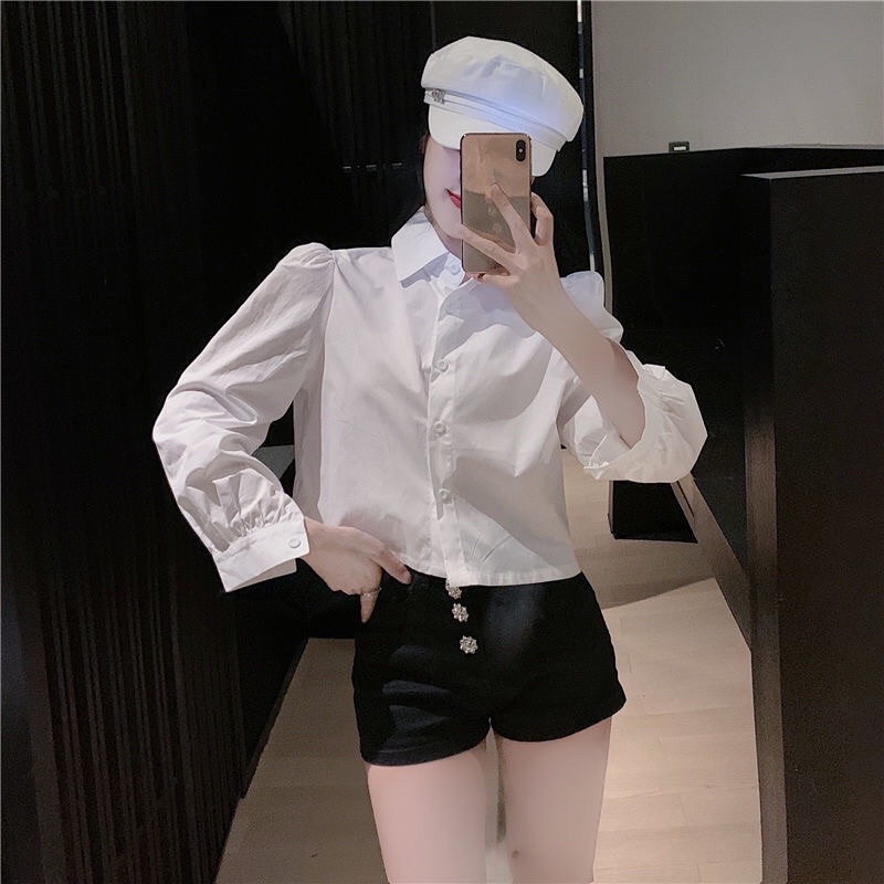 Set Váy Dạ Kẻ Kèm Áo Sơ Mi Trắng Dài Tay 2021 Thời Trang Hàn Quốc