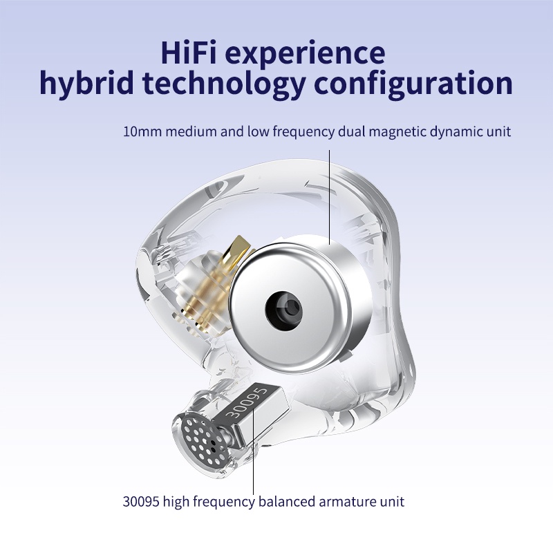 Tai nghe FAAEAL GK GST 1BA + 1DD chống ồn có dây tháo rời được kiểu dáng thể thao