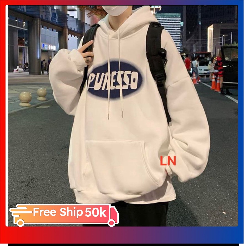 Áo hoodie nam nữ phong cách ovesize PURESSE vải dày from rộng unisex nỉ bông | BigBuy360 - bigbuy360.vn