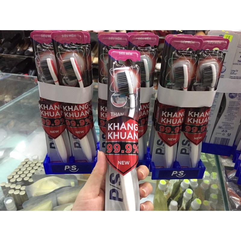 BÀN CHẢI THAN BẠC PS KHÁNG KHUẨN MỚI ( hàng chính hãng)