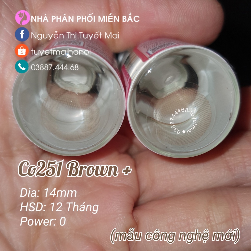 [ Ảnh Thật ] Lens Nâu Tây Sáng Nổi Bật Co251 Brown 14mm 0 Độ - Kính Áp Tròng Hàn Quốc Vassen Sexy Me