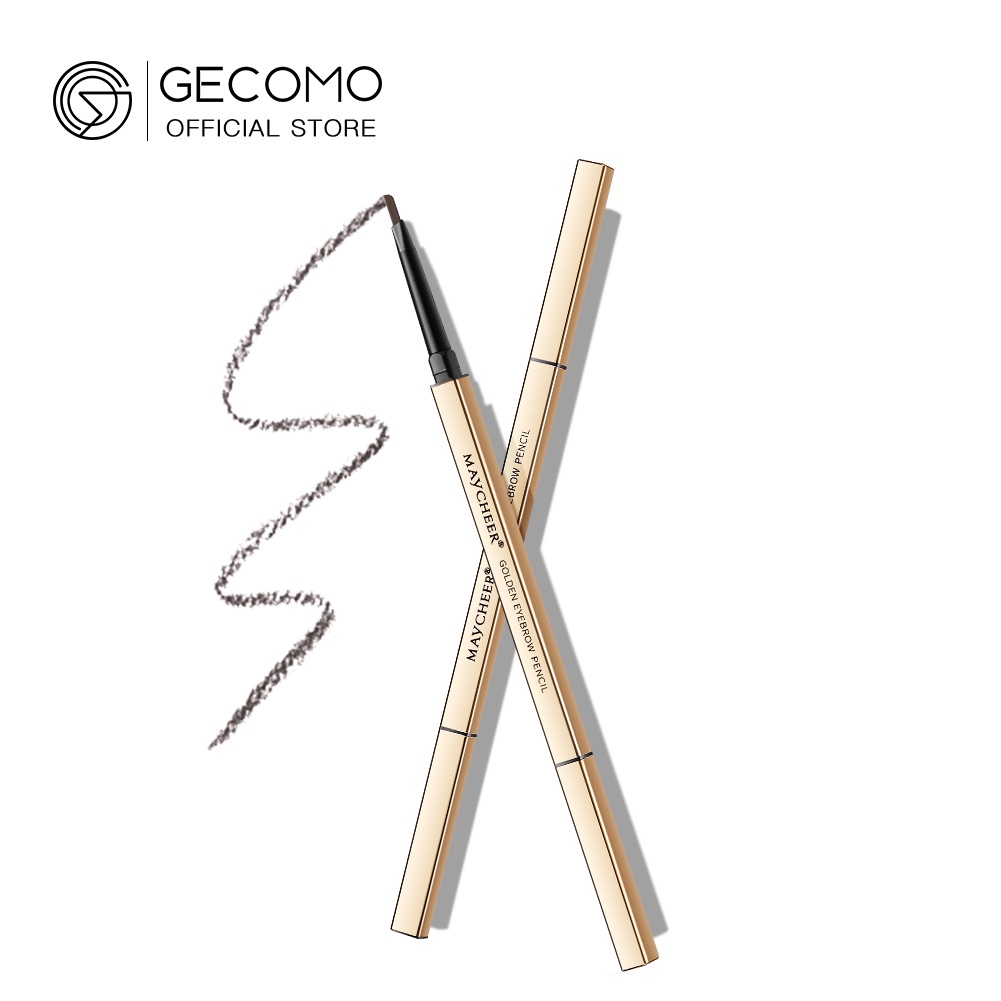 Chì Kẻ Lông Mày GECOMO Chống Nước Lâu Phai Thiết Kế Vỏ Màu Vàng Đồng
