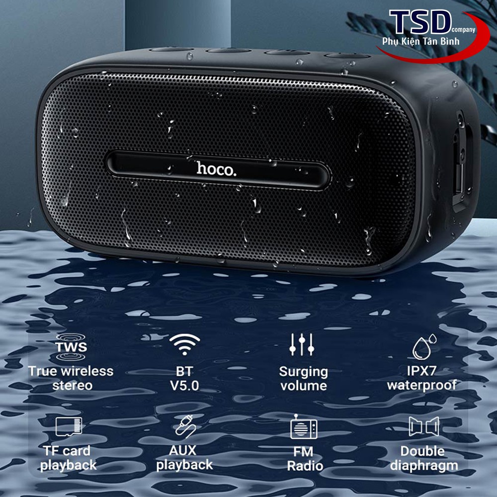 Loa Bluetooth Hoco BS43 Chính Hãng V5.0 Wireless Speaker Chống Nước IPX7