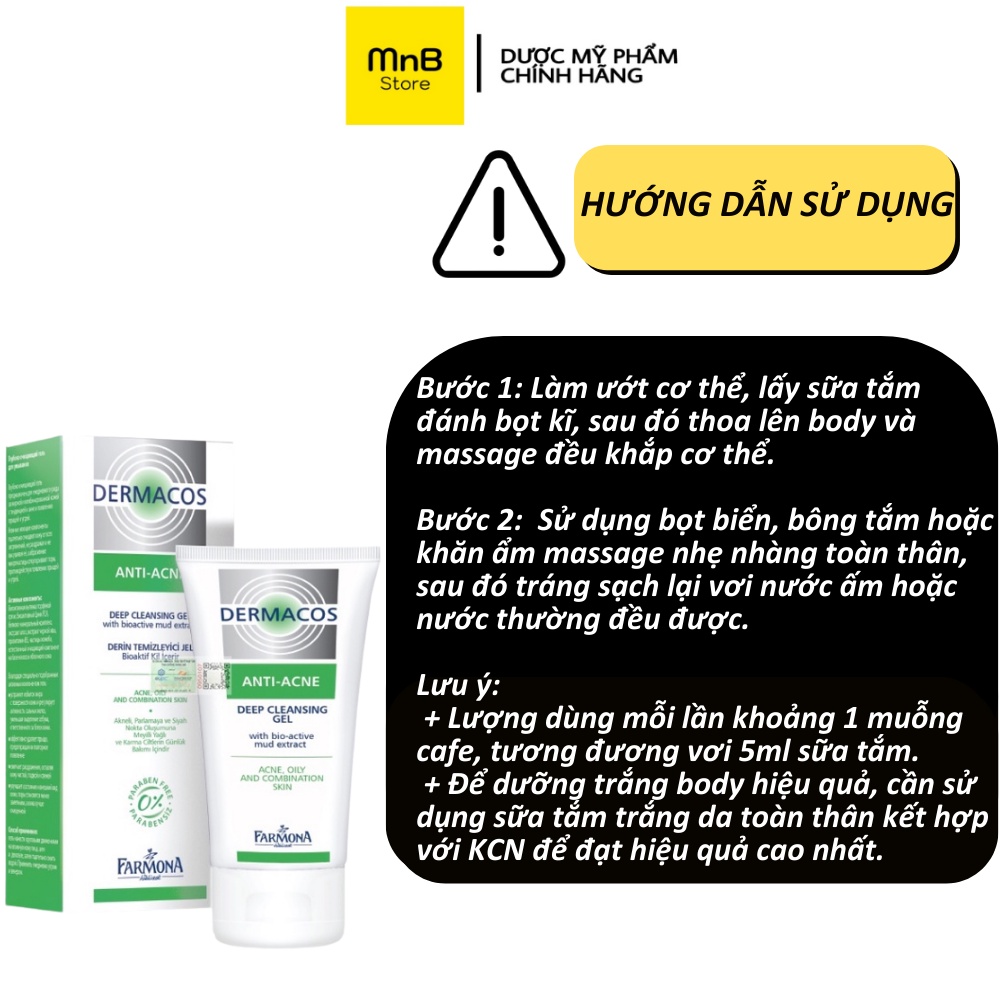 Sữa rửa mặt Dermacos sạch sâu ngăn ngừa mụn cho da dầu 150ml