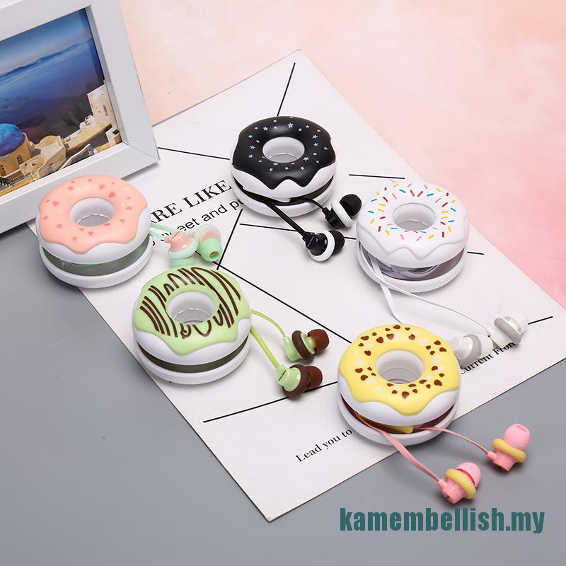 Dễ Thương Tai Nghe Nhét Tai Hình Bánh Donut Macarons 3.5mm