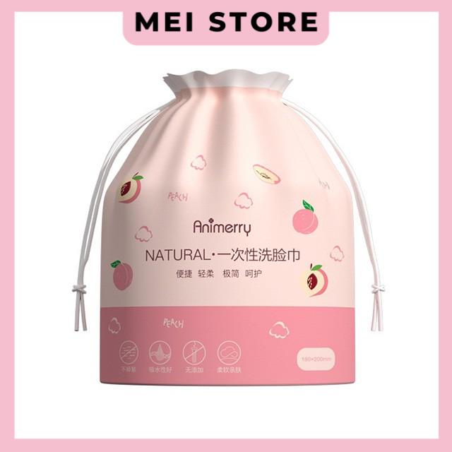 Khăn Lau Mặt Khô ANIMERRY COTTON Cao Cấp Bịch Cuộn Khăn Tẩy Trang Túi Rút Khăn Đào Nội Địa Trung