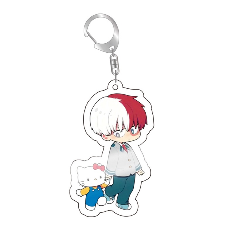Móc Khóa Nhựa Acrylic Trong Suốt Hai Mặt Hình Todoroki Shouto Hóa Trang Anime My Hero Academia