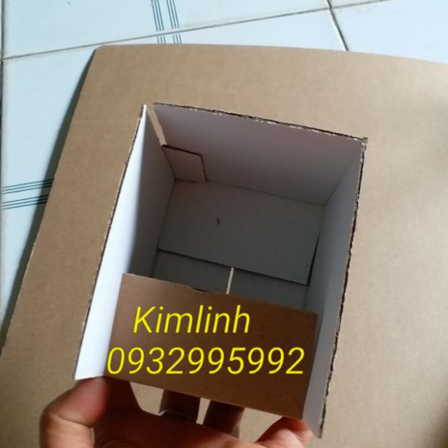 100 hộp giấy size 12x6x6 hộp mặt trong trắng ngoài nâu