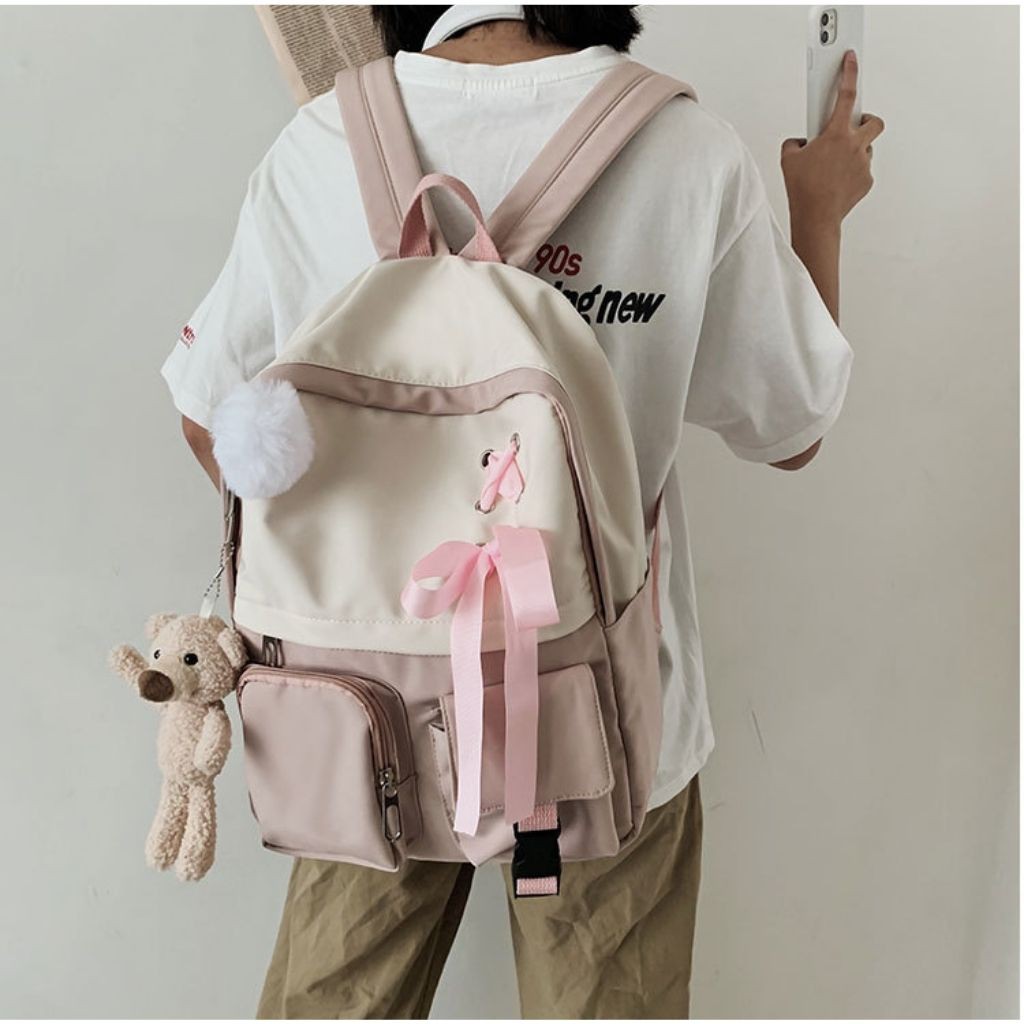 (NEW) Balo Ulzzang nữ Balo thời trang nữ KR 373- Vải dù cao cấp chống nước, Size 43 vừa laptop, 4 màu lựa chọn- KARA 373