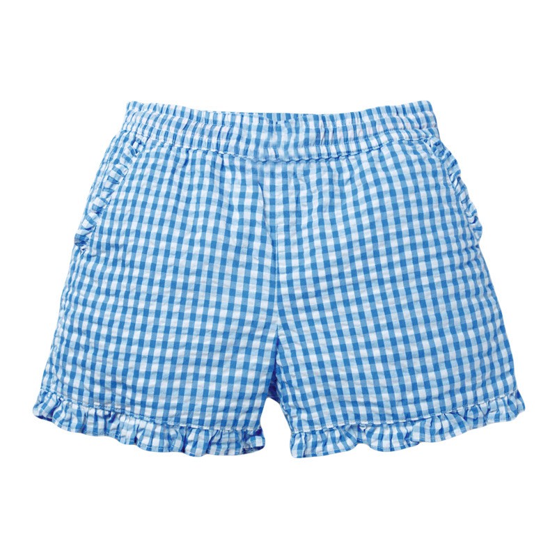 Mã 1196 quần short, quần đùi caro xanh bé gái của Little Maven