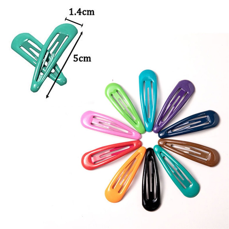 Set 10 / 20 / 30 / 40 Kẹp Tóc Hình Giọt Nước Màu Kẹo Ngọt Ngào Phong Cách Hàn Quốc Cho Nữ