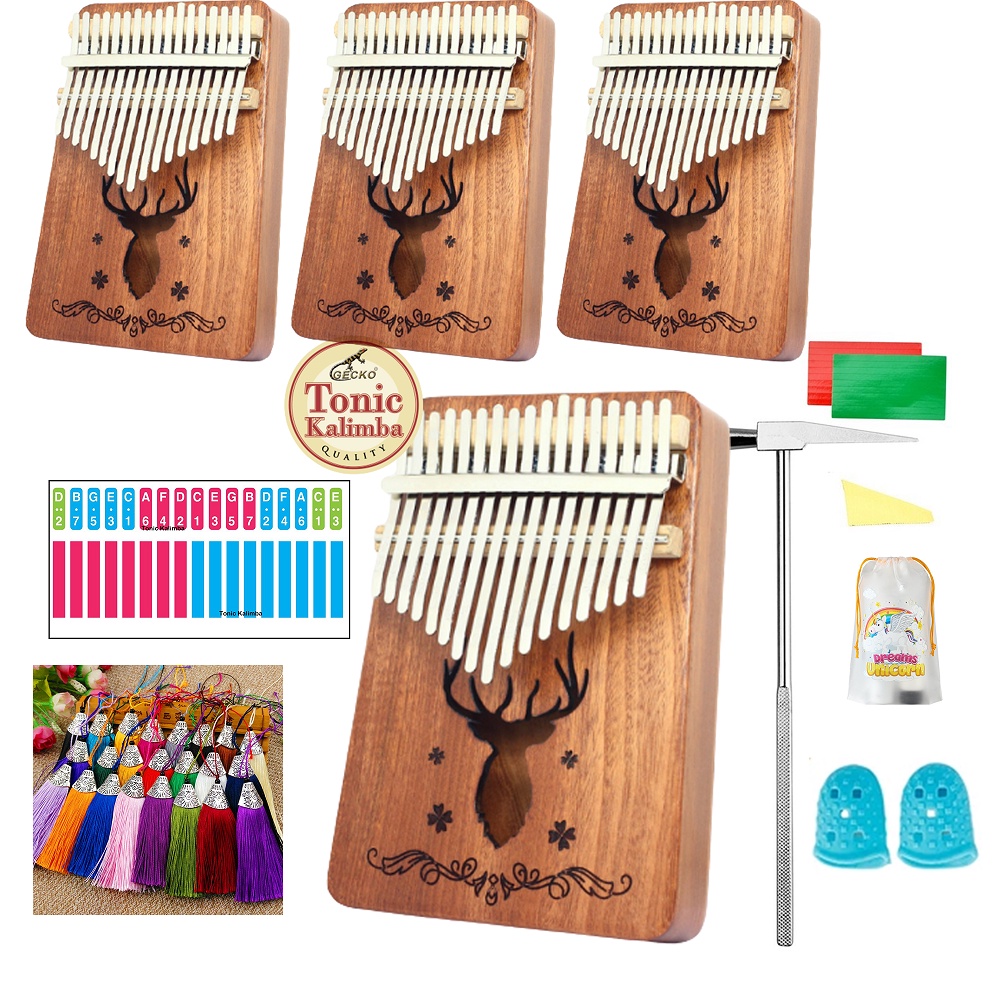 [Qùa tặng] Bộ quà tặng đàn Kalimba 17 phím kiểu dáng tiện dụng GECKO-KIMI-HLURU011