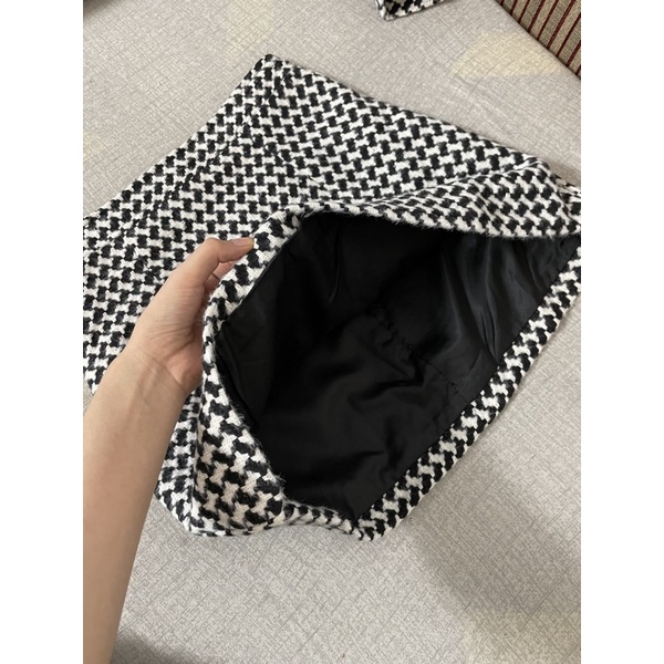 (SẴN) Set dạ vest kẻ đen trắng (không sơ mi)