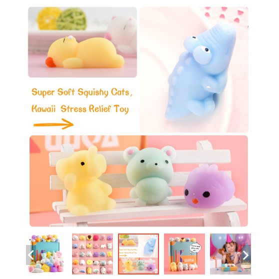 Set 30 đồ chơi Mochi Mini mềm mại dễ thương cho bé