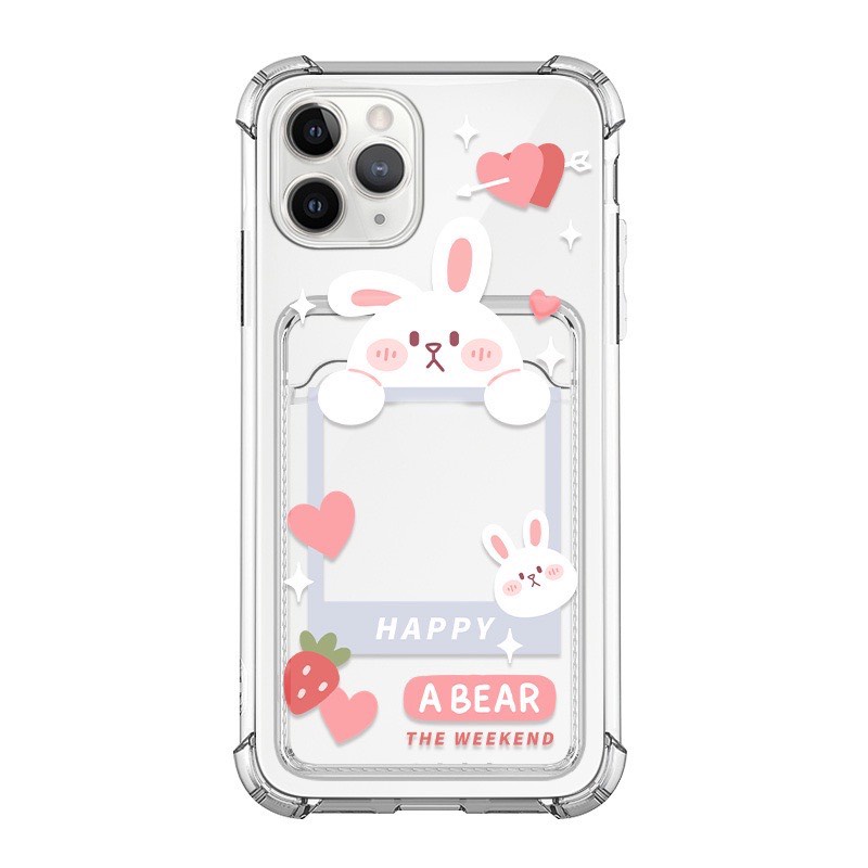 Ốp lưng iphone TRONG VÍ ĐỰNG THẺ THỎ GẤU 7/8Plus/X/Xs/Xsmax/11/12/13/14Promax
