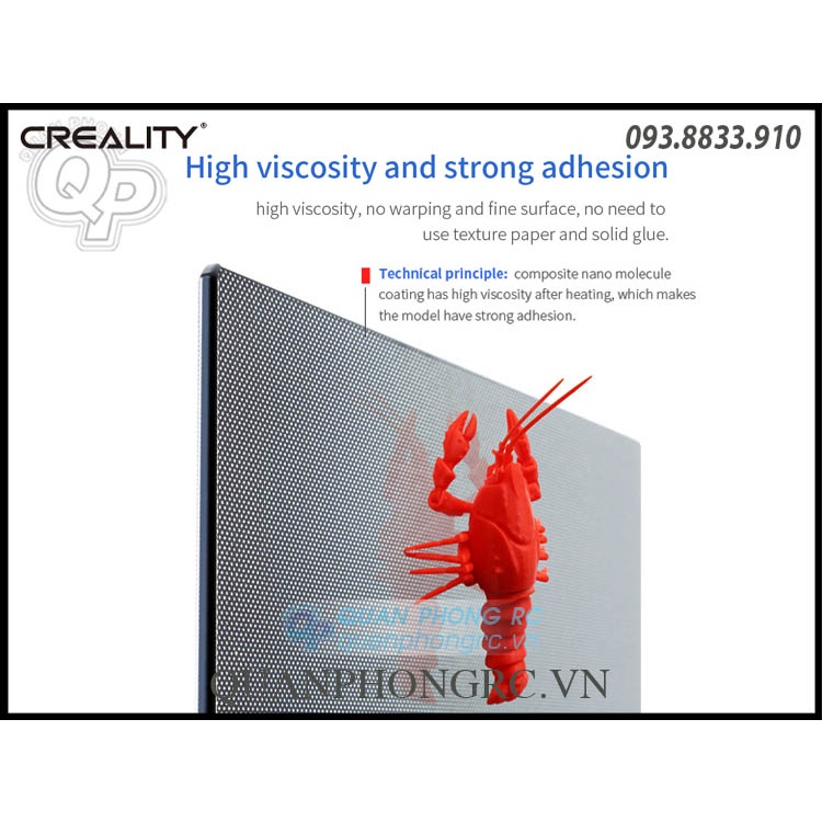 Lót Bàn Nhiệt Thủy Tinh CREALITY Silicon Carbon Tempered Glass Plate 235*235mm