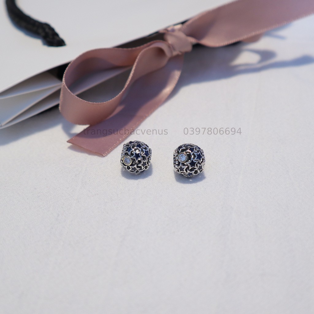 Charm Cầu Sao Xanh Biển Đậm- S925 ALE- Trang Sức Bạc Venus