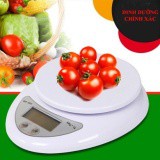 Cân điện tử để bàn, cân nhà bếp KITCHEN SCALE MAX 5kg (Trắng)