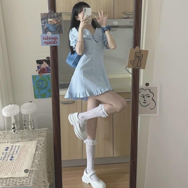 Đầm Xòe Cổ Búp Bê Xinh Xắn Thời Trang Dành Cho Nữ