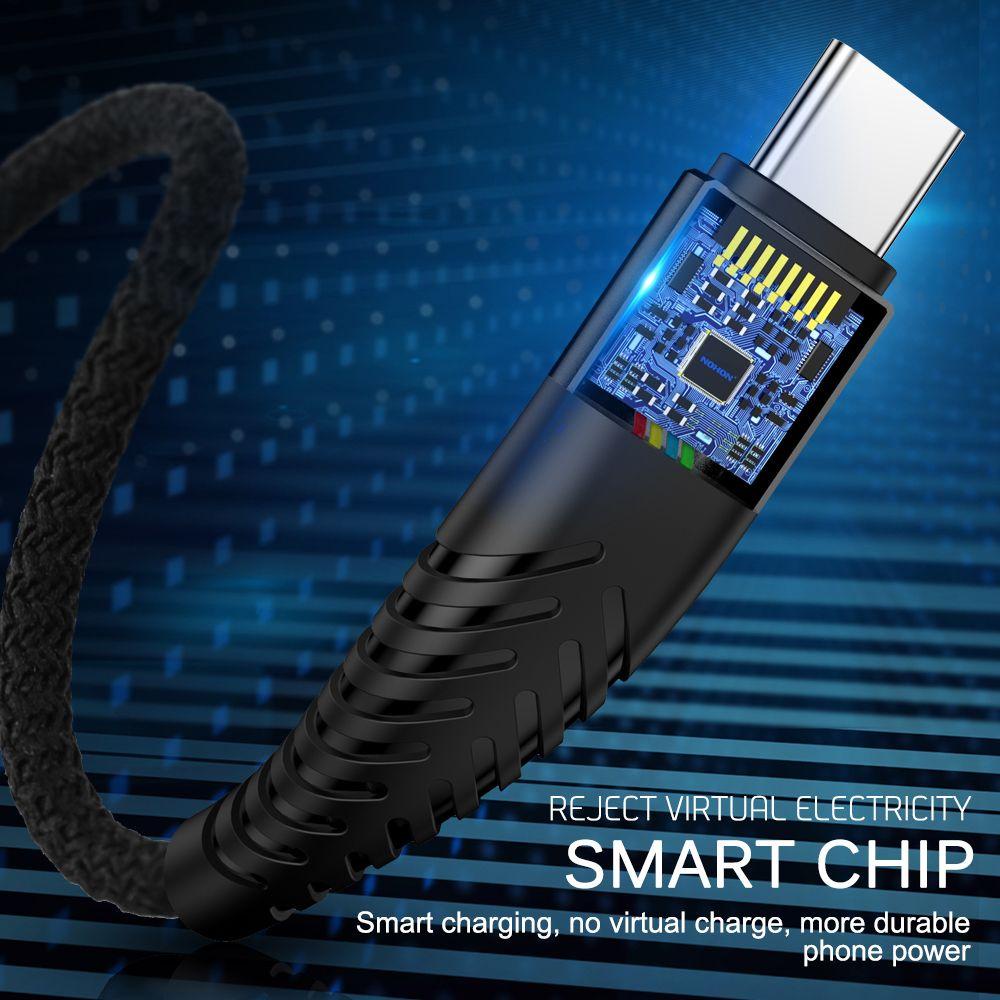 Cáp Sạc Truyền Dữ Liệu USB Type C Kỹ Thuật Số Dây Bện 2.4A Cho Huawei P40