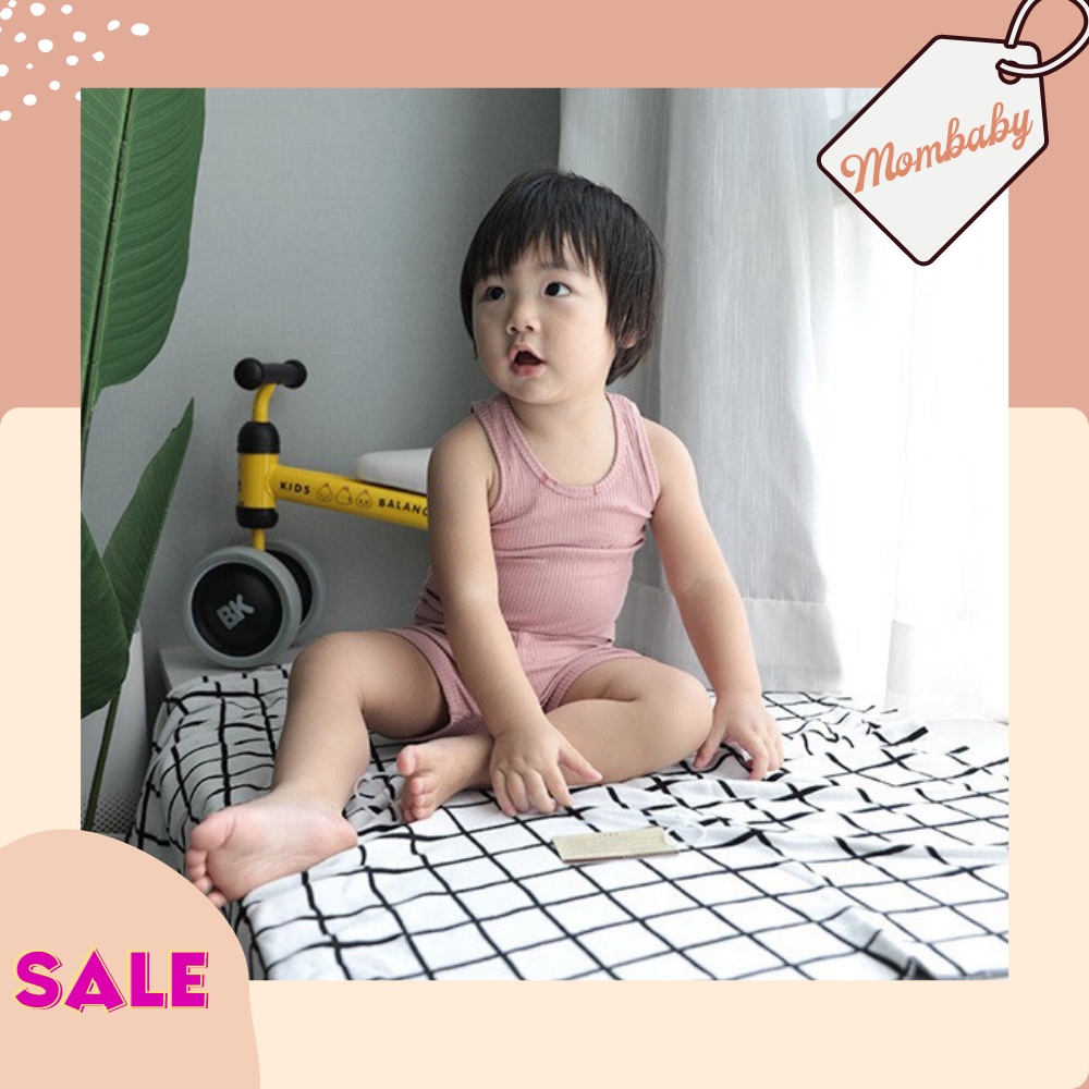 Bộ Ba Lỗ Thun Gân Co Dãn Thích Hợp Mặc Mùa Hè Cho Bé Trai, Bé Gái - chính hãng