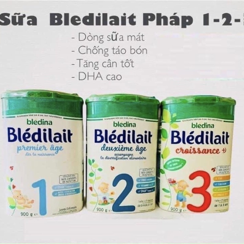 HÀNG AIR - Sữa Bledilait số 1,2,3 của Pháp trọng lượng 400g, 900g