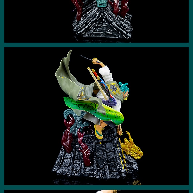 Mô hình Zoro cao 32cm nặng 2kg có hiệu ứng hắc kiếm, figure anime zoro , mô hình one piece nhân vật anime luffy