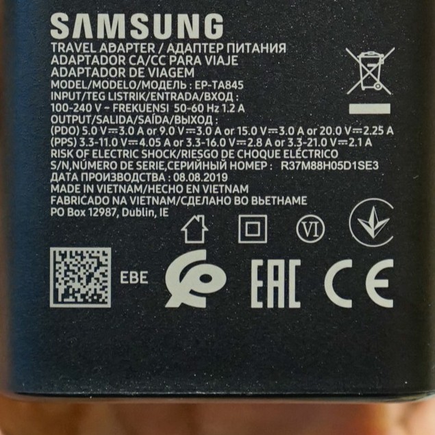 Bộ Sạc Nhanh Samsung 45W cho Samsung Not10/Not10plus/S20/S20lus và nhiều dòng máy khác Bảo Hành 1 Đổi 1(Tặng Bào đựng)