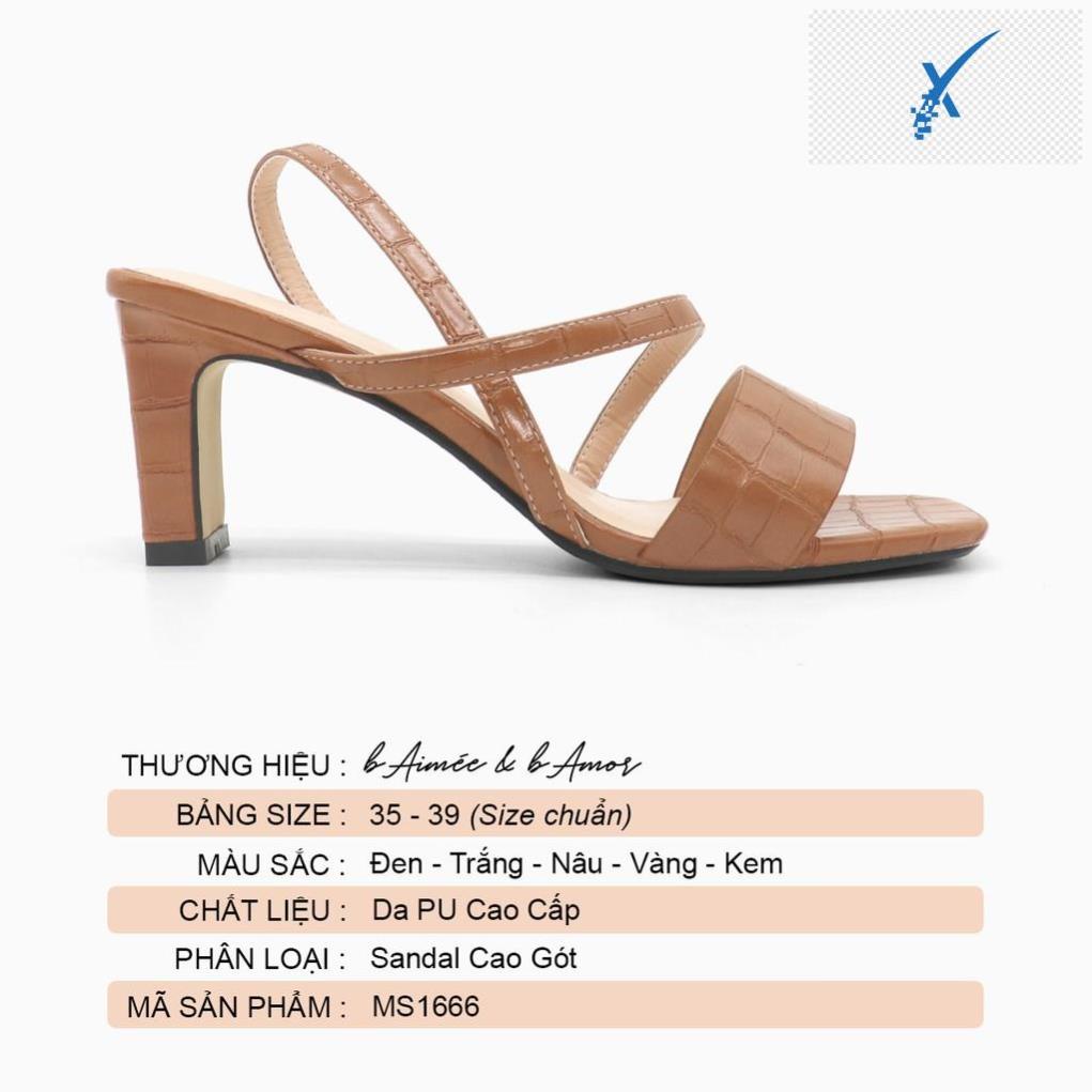 🖐️ Sandal cao gót nữ 7p đế vuông lạ đẹp thời trang dây mảnh quai chéo mũi vuông cao cấp bAimée & bAmor - MS1666 🖐️