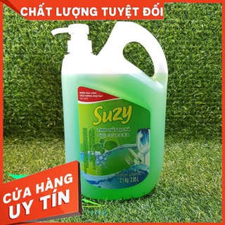 Nước rửa chén bát Suzy bạc hà chất lượng NHẬT BẢN sạch nhanh, khử mùi tanh, an toàn can 2,1 kg
