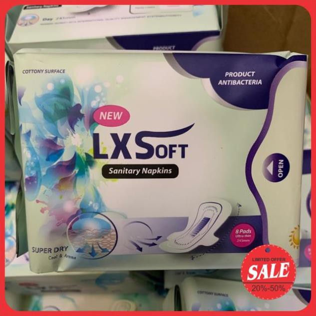 Băng vệ sinh LXSoft ban ngày ( bạc hà có cánh 8 miếng ) 245mm