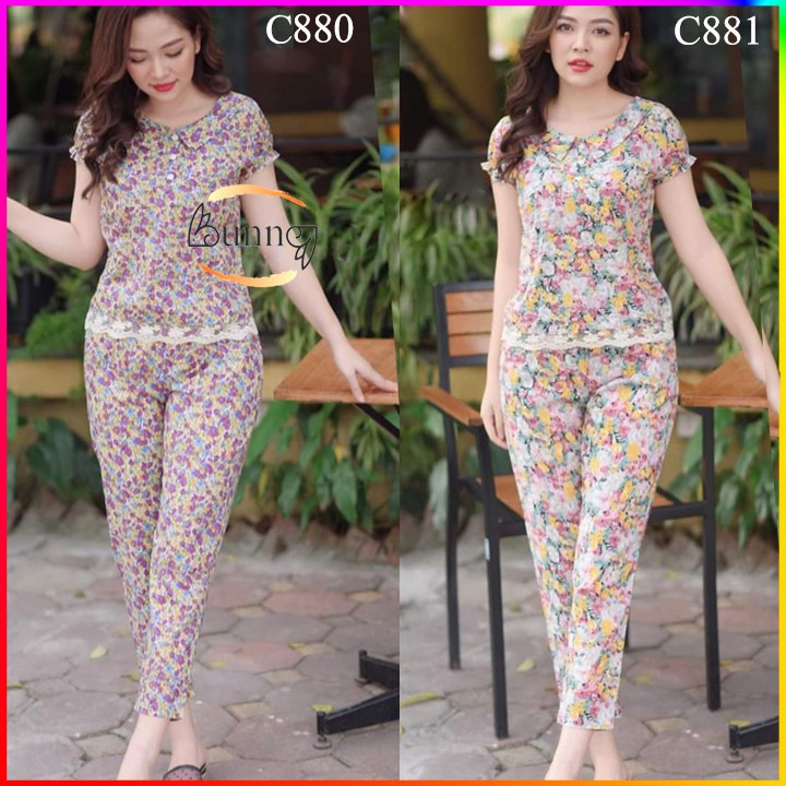 [BunnySky] Đồ bộ mặc nhà, đồ bộ nữ kiểu dáng đẹp, họa tiết xinh mặc lên thì lung linh luôn