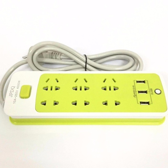 Ổ cắm điện đa năng, Ổ cắm điện thông minh kèm cổng sạc USB (6 phích cắm, 3 USB)