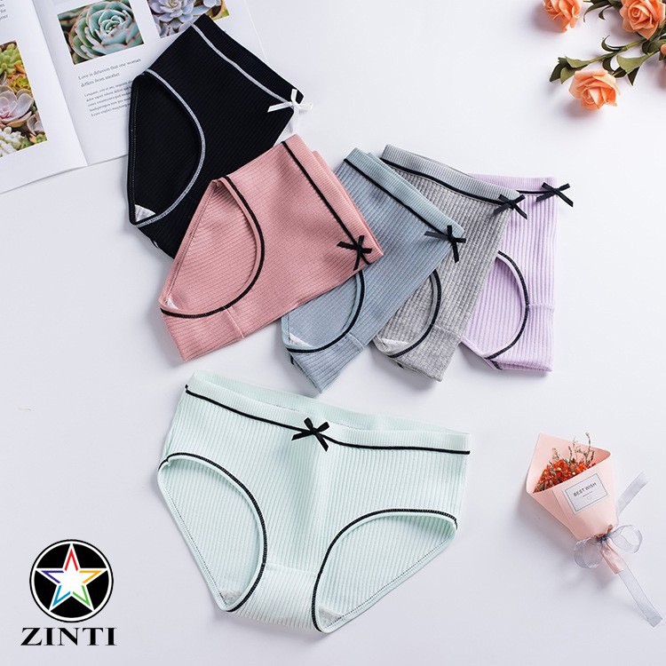 [Mã WAP1010 hoàn 10k xu đơn 99k] Quần lót nữ Muji cotton gân tăm phối nơ xinh QL06 | BigBuy360 - bigbuy360.vn