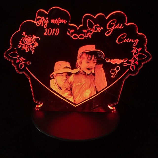 Đèn ngủ led 3d khắc tên hình ảnh theo yêu cầu - Quà tặng con gái cưng