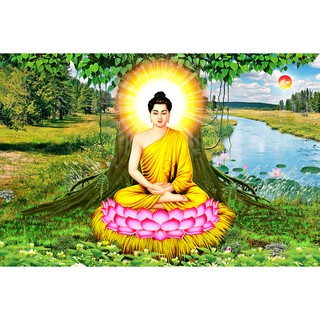 Tranh gắn đá toàn bộ tự làm - Đức Phật Thích Ca theo kích thước cho khách
