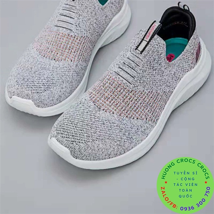 GIÀY THỂ THAO SKECHERS GOWALK UNTRA MEMORY FOAM 2.0 CHO NỮ MÀU GHI SỌC CAM